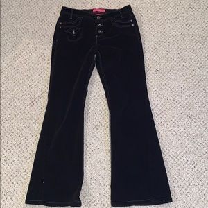 GLO Black Button-Fly Corduroy Pants